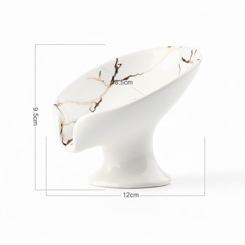 Urban London Premium Punch-Free Ceramic Soap Dish Self Draining Soap Dish for Shower Ceramic Soap Holder for Bathroom Kitchen Modern Bathroom