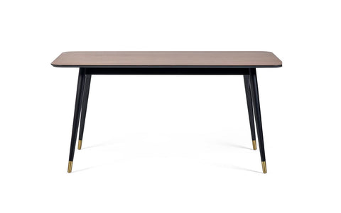 Julian Bowen Findlay Dining Table, Walnut Effect & Black - H75xW160xD90cm
