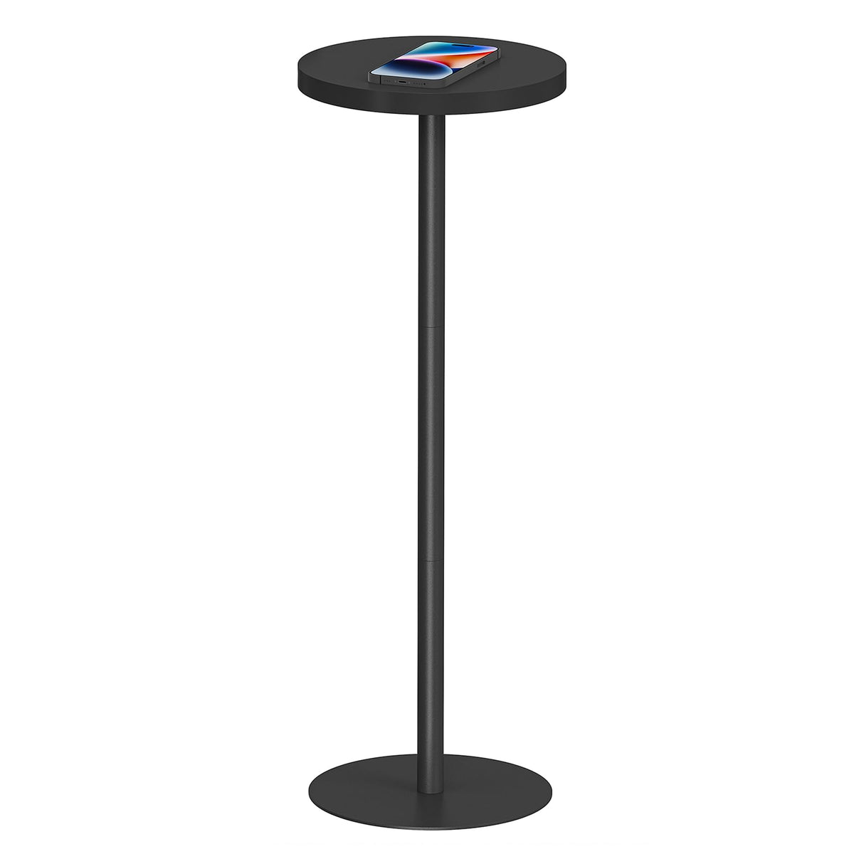 TUTOTAK Tall Round Side Table, Small End Table, Drink Table, Pedestal Side Table, livingroom, Black TB01BK065EU