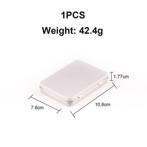 Globellapro 10.8 * 7.6 * 1.77cm Rectangular Tin Boxes Sliver Hinged Storage Tins Metal Empty Tins Containers Tweezers,Tools Small Items Storage