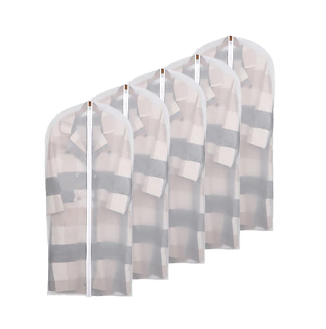 Garment Covers Dustproof Clothes Covers Moth Proof Coat Bag with Zip PEVA Translucent Dress Cover Waterproof Anti-mite Breathable Suit Protector 5pcs