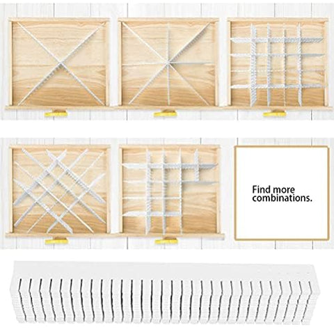 OctBird 10Pcs Drawer Dividers with 30 Pcs Securing Clip(Increase Firmness),Grid Drawer Dividers Adjustable Compartment for Closet Lingerie