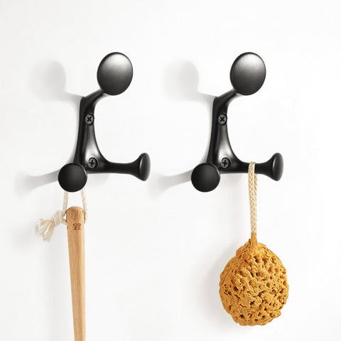 SARIHOSY 5PC Jackets Hooks Matt Black Wall Single Door Hook for Bedroom, 5 Pack Clothes Coat Hook for Wall Single