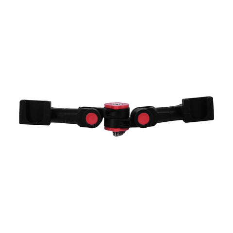 VOANZO Dual Cold Shoe Mount Bracket, DSLR Nylon Extension Bar, Flash Plate, Dual Cold Shoe Mount Bracket for Microphone and Accessories