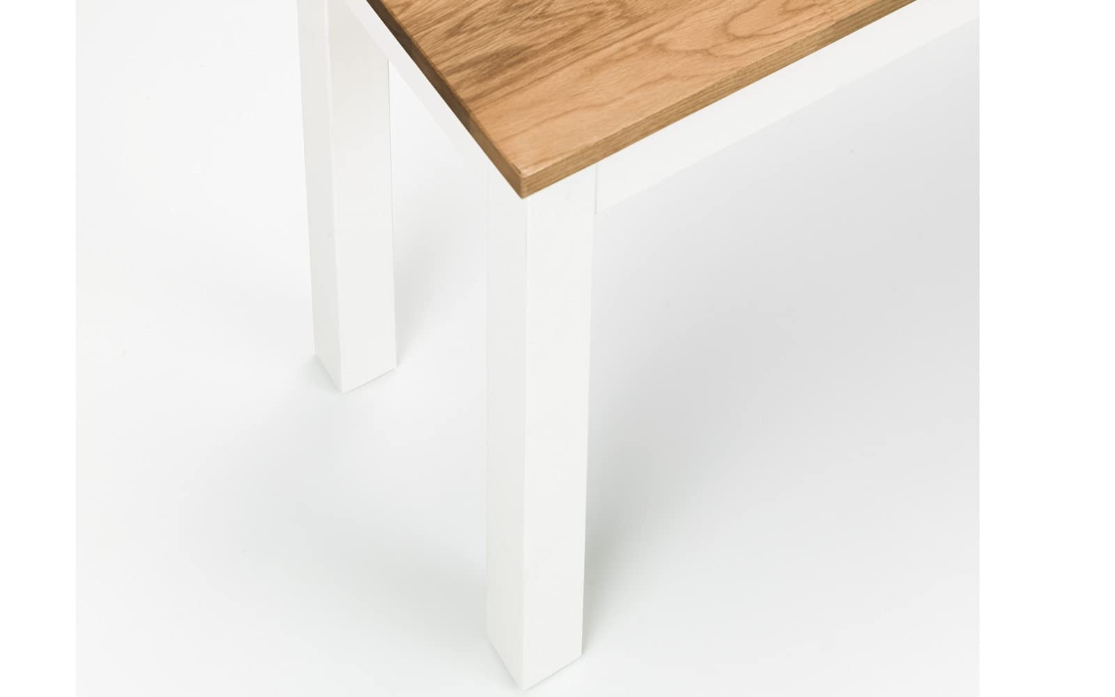 Julian Bowen Coxmoor Dining Bench for 2, Solid Oak, Ivory - H45 x W101cm
