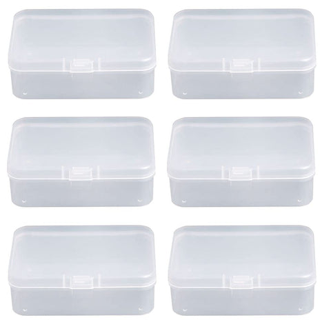 LATRAT 6 Pieces Transparent Mini Storage Box, Plastic Storage Containers Jewellery Organizer for Collecting Small Items, Beads, Jewellery