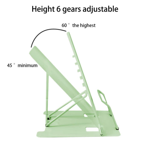 Book Stand, Multifunctional Metal Book Holder for Reading (Green)