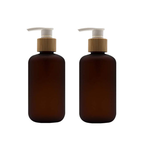 Bamboopack 2 Pack 250ml/8oz Empty Plastic Pump Bottle Toiletries Dispenser Soap Lotion Dispenser Containers Bath Accessories with Lotion Pumps