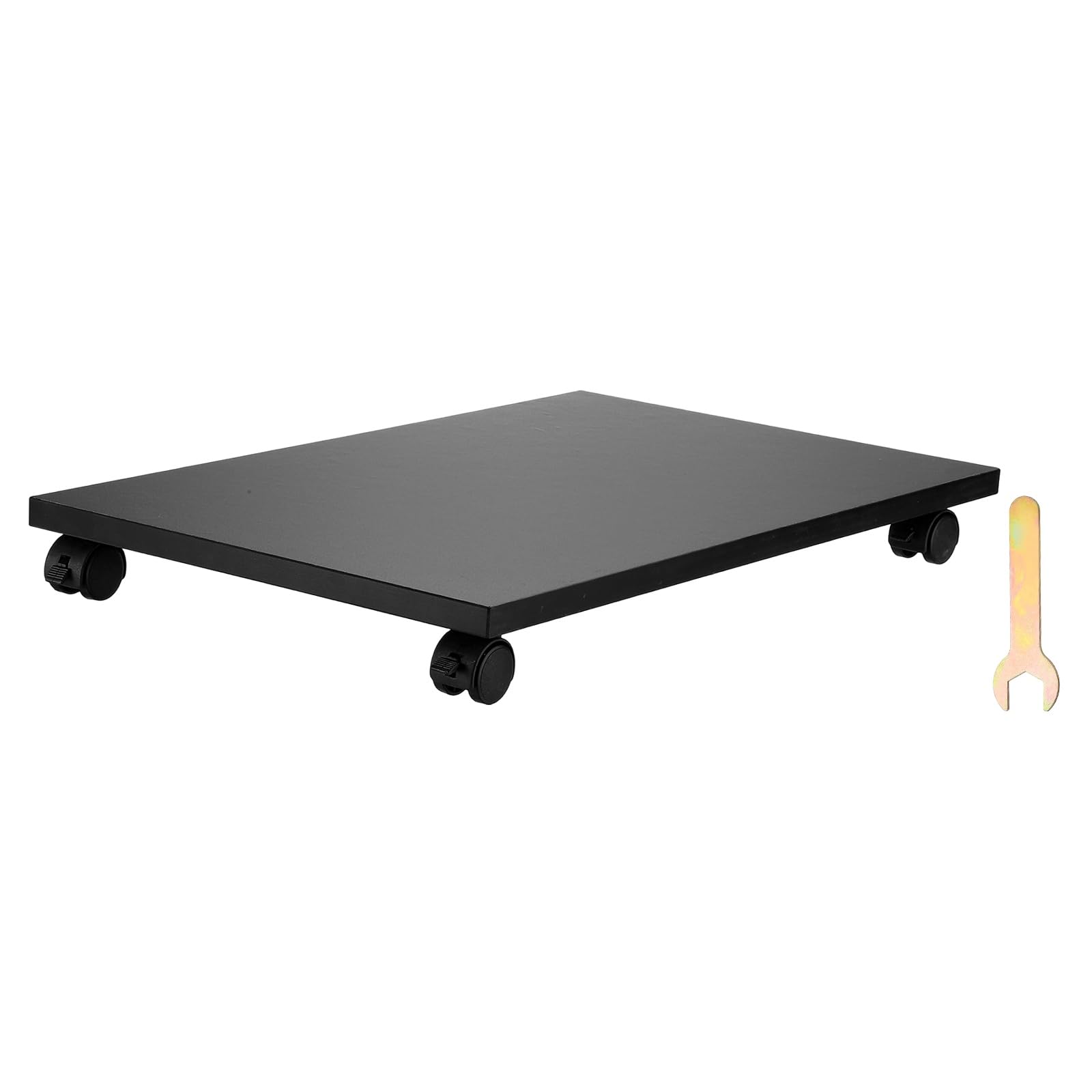 PATIKIL 12x19in PC Stand, Computer Tower Stand Wood CPU PC Holder Under Desk Mobile Cart 4 Caster Wheel for Floor Carpet Tower ATX Case Printer