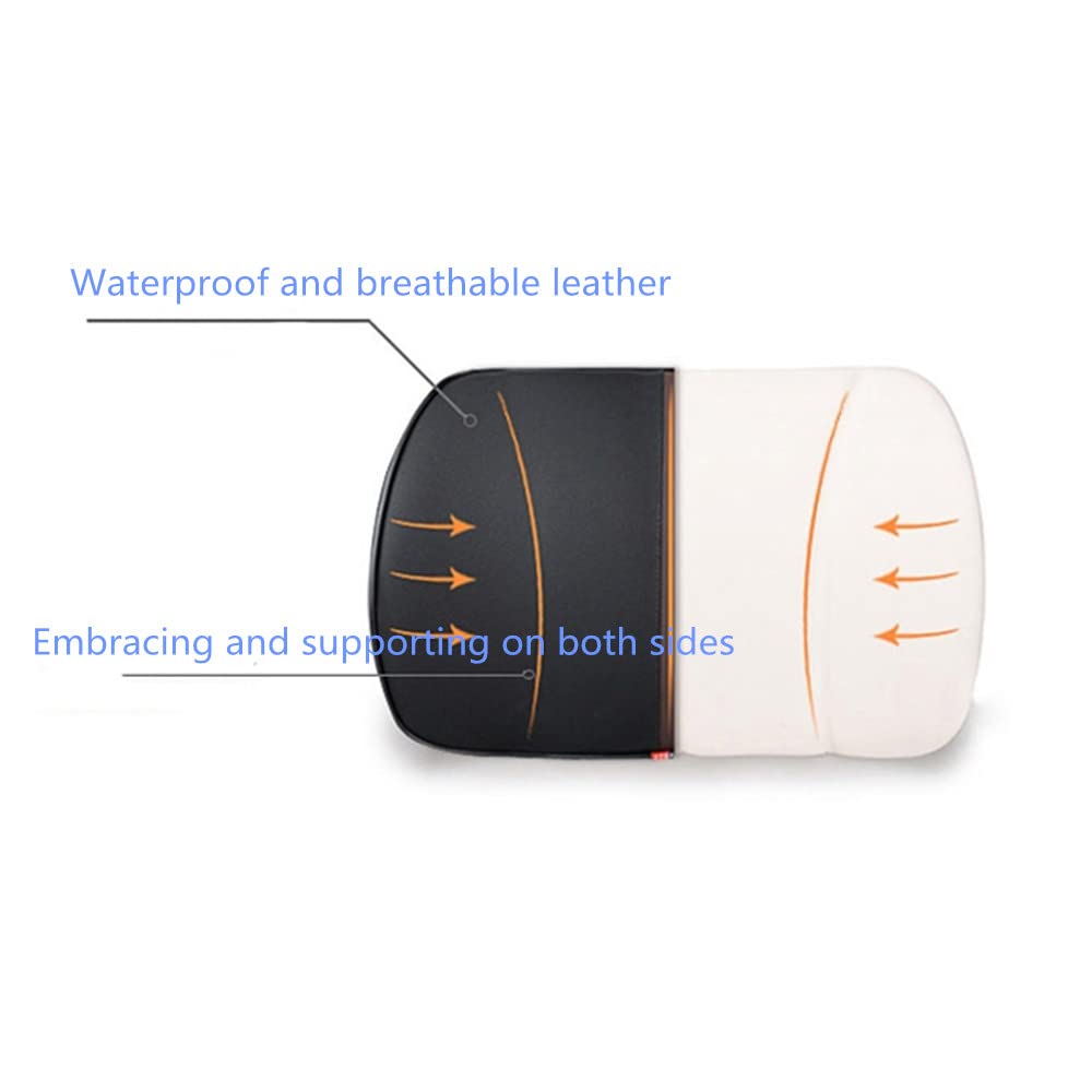 HUARXUNEG Comfortable lumbar support pillow with ergonomic design and memory foam, back support for back pain relief, suitable for office chairs