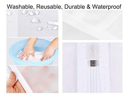 Yibak Garment Covers Bag (6 PCS), 60inch Suit Bag for Storage Cloth Cover Anti-Moth Protector Washable Clear Reuse Full Zipper Garment Bags for Long