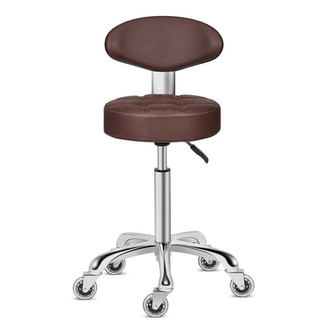 Kaleurrier Rolling Stool Chair with Smooth-rolling Dual-wheel casters,Comfortable Cushioned Backrest, Swivel Seat