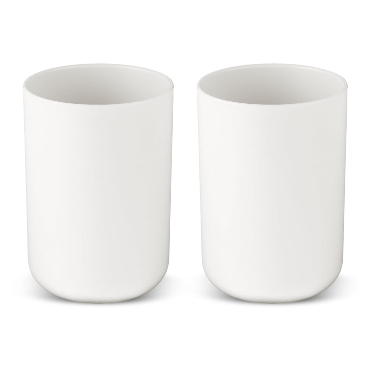 YUXIANLB 2Pcs Bathroom Tumbler, Plastic Toothbrush Tumbler 300ml, Mouthwash Cups, Unbreakable Dishwasher Safe Drink Cup (White)