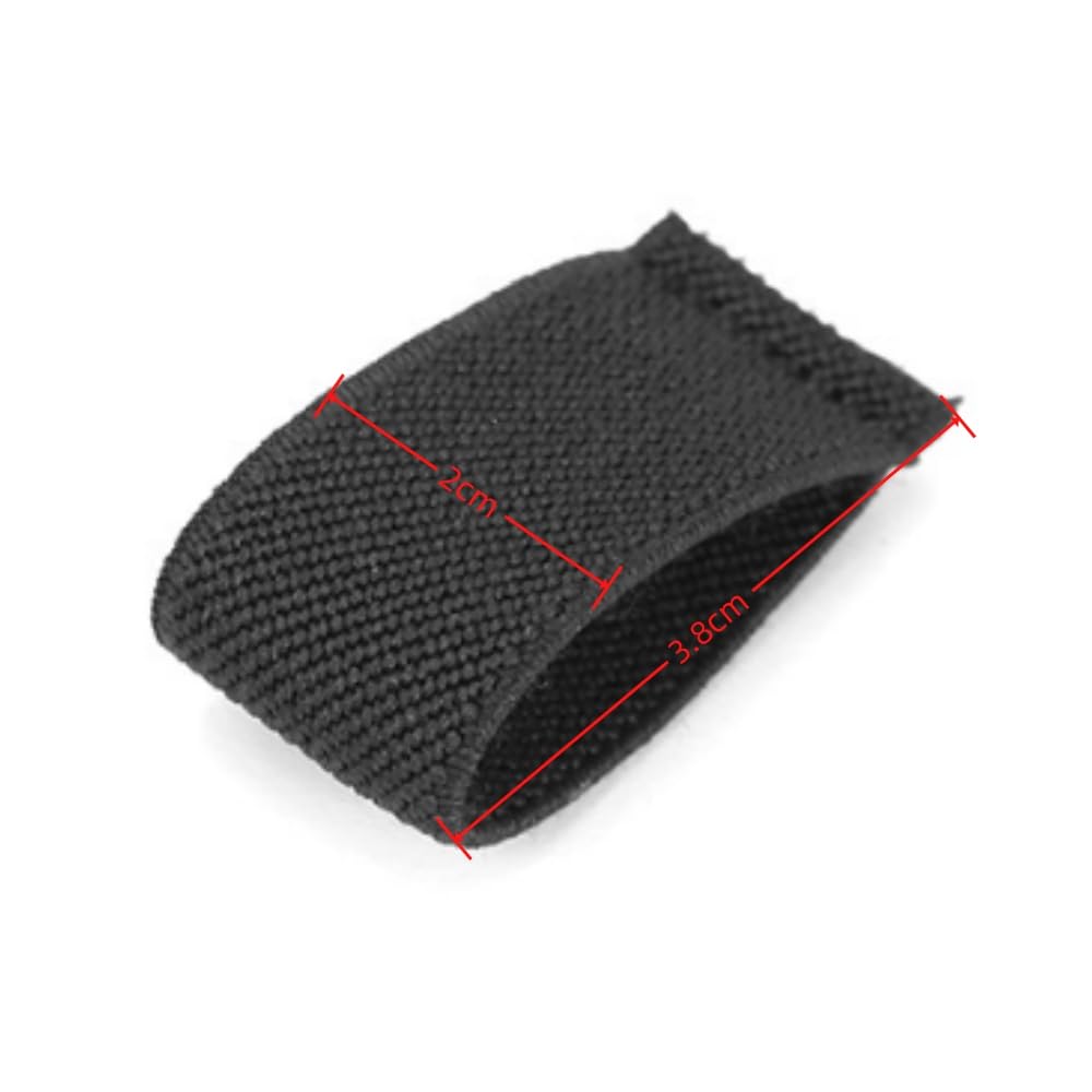 GYWHOOFT 10-Piece Elastic Belt Holders, Black, Canvas, 2 cm x 3.8 cm, Modern Style, Unisex Adults