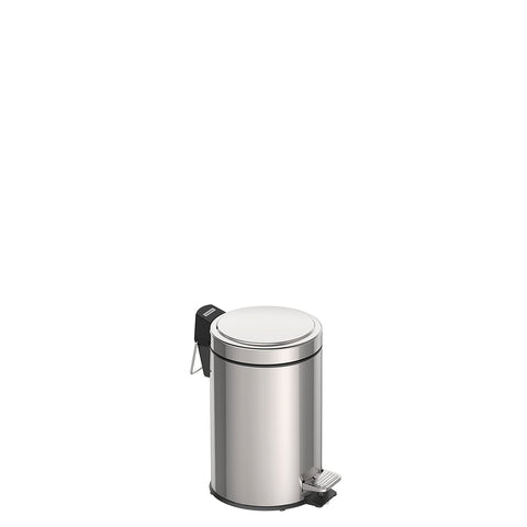 Tramontina 3L Pedal Bin Stainless Steel Bathroom Bin with Lid, 17 cm Diameter x 27 cm Height, 94538103
