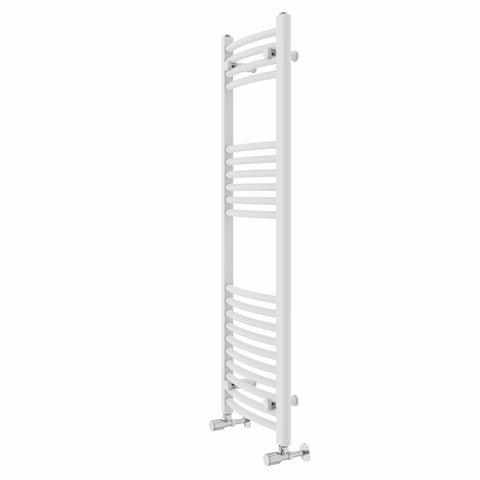 Warmehaus Curved Bathroom Heated Towel Rail Warmer 1200x400mm White
