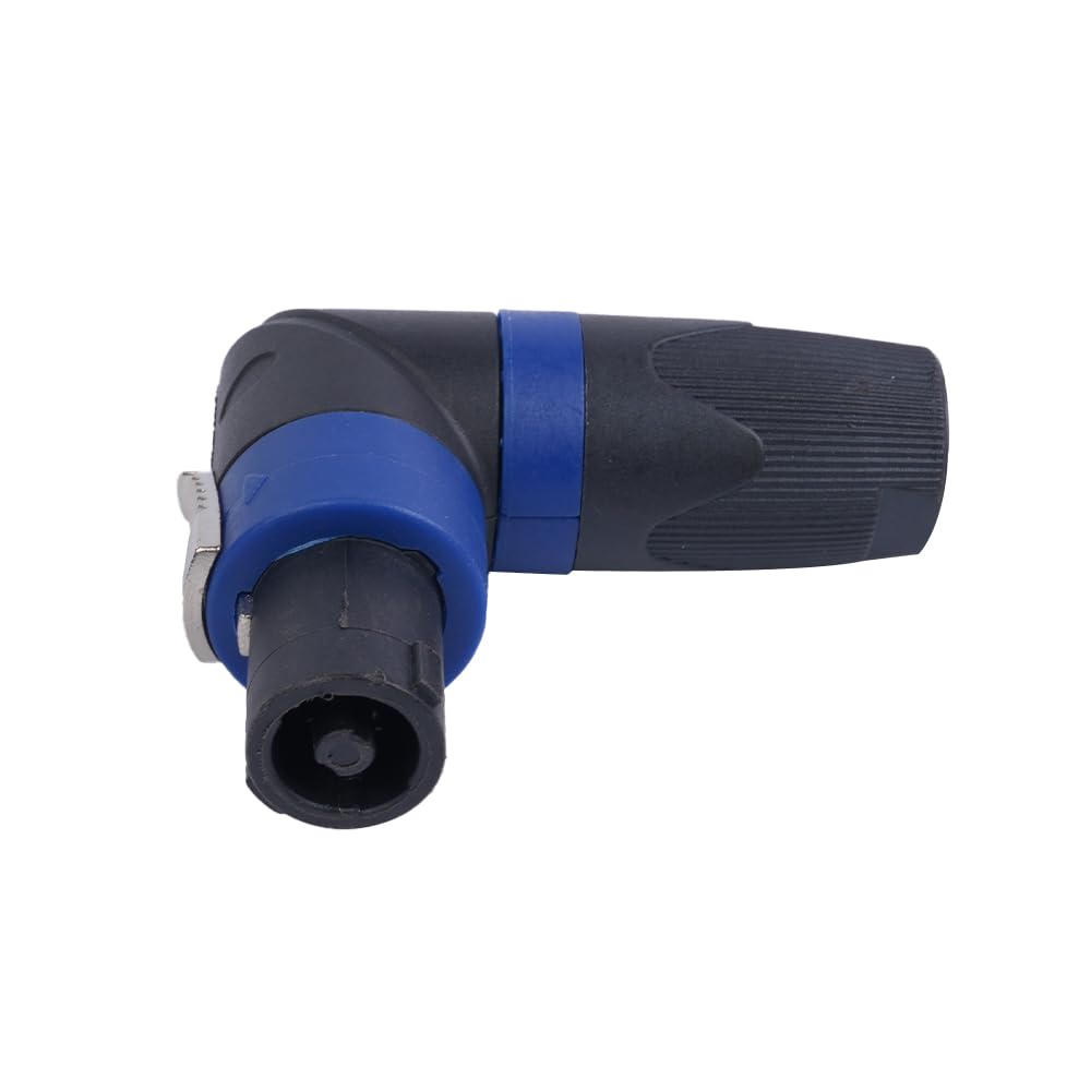 VOANZO 90° Angle NL4FC Speakon Au-dio Connector, 4 Pin Right Angle Adapter for High Power Speaker, Twist Lock Connector for NL4FC, NL4FX, NLT4X