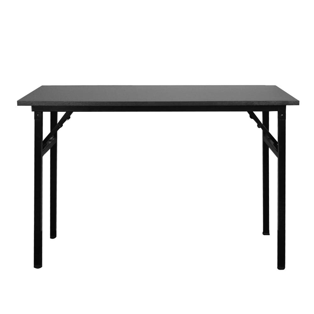 sogesfurniture Folding Table Office Study Writing Desk Workstation Dining Table, No Install Needed, 100x60x75cm, Black BHEU-LP-AC5BB-100