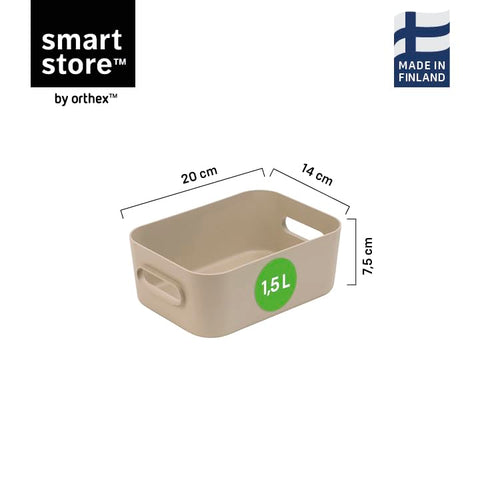SmartStore Small Plastic Storage Box with Handles 8× 1.5 L | Organiser Basket for Bathroom, Laundry, Kitchen, Office Drawers and Shelves