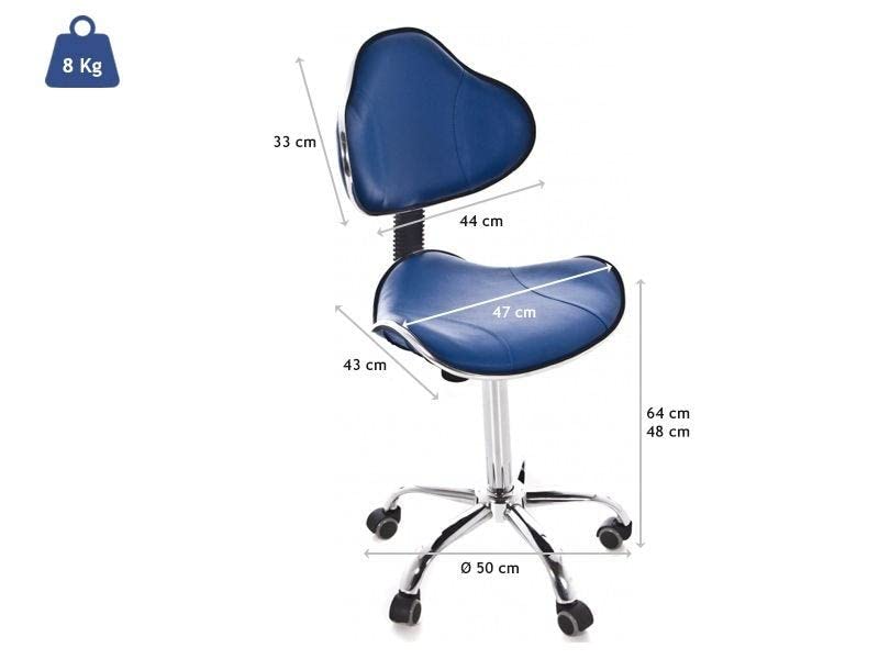 QUIRUMED Ergonomic stool with gas lift and 5 wheels. Black