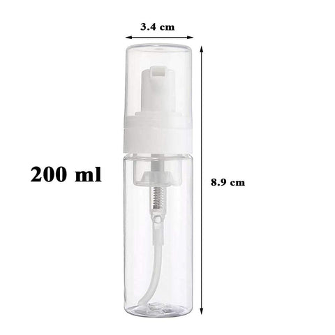 200ml Foaming Dispenser Bottle,Beoncall 2Pcs Transparent Empty Spray Bottles Plastic Foaming Dispenser Bottle Foaming Soap Pump Dispenser Refillable