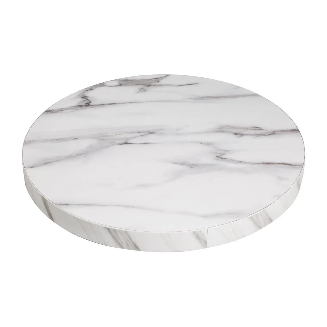 Bolero Pre-drilled Round Table Top, Wood, Marble Effect, 600mm