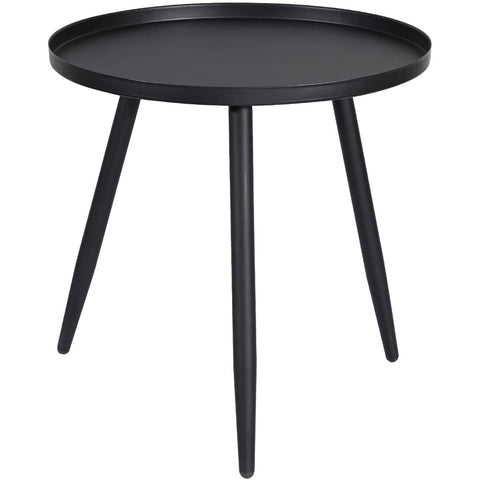 H JINHUI 45cm Metal Side Table for Living Room, Round Sofa End Coffee Table, Modern Simple Metal Frame Snack Table