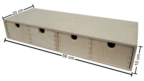 4 Drawer Long Plain Wooden Storage Box Chest Cupboard with Drawers Decoupage Pyrography
