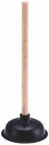 Large Black Toilet Plunger 150mm 6 Inch Cup with 430mm 17 Inch Handle, Drain Sink Plunger Toilet Pump Unblocker