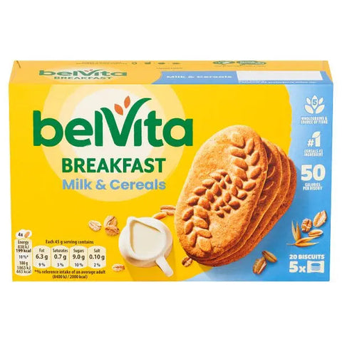 BelVita Breakfast Biscuits Milk & Cereals 5 Pack 225G (Case of 10)
