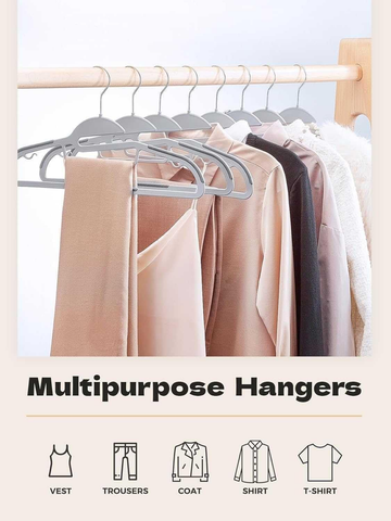 Belofay 30 Pack White Plastic Coat Hangers Non Slip Heavy Duty Adult Clothes
