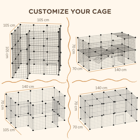 Small Animals Cage DIY 36 Panels Pet Playpen, for Rabbit Guinea Pig Chinchilla