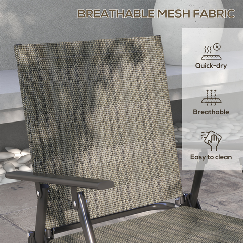 Outsunny Patio Furniture Set, Garden Set with Table, Foldable Chairs, a Loveseat