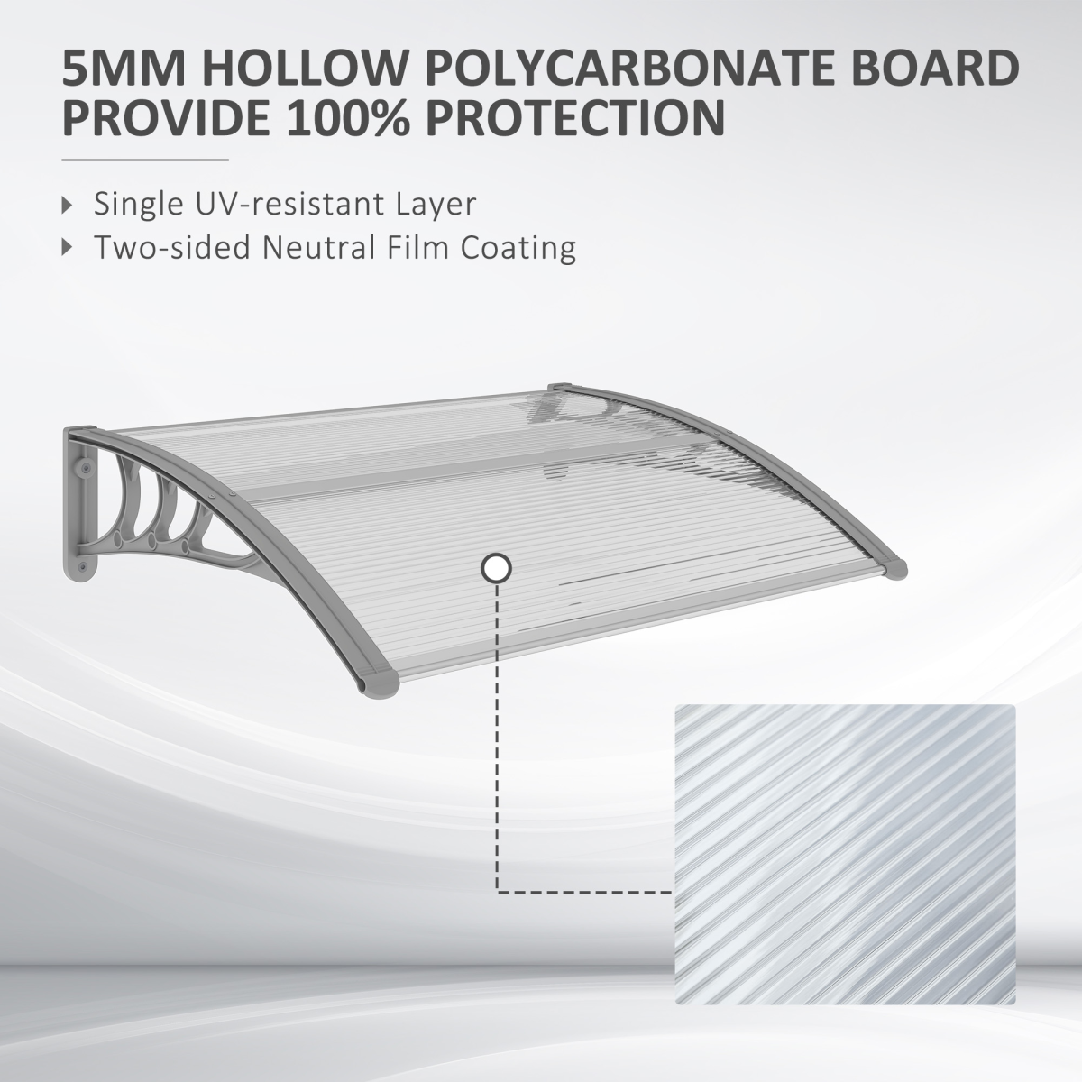 Door Canopy Awning Outdoor Window Rain Clear
