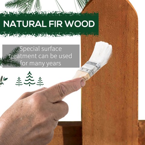 12 Pack Wooden Border Fences, Garden Fixed Picket Fence