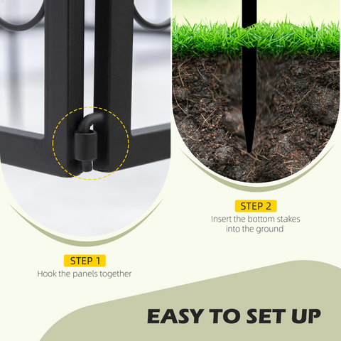 Decorative Garden Fencing 4PCs Metal Border Edging