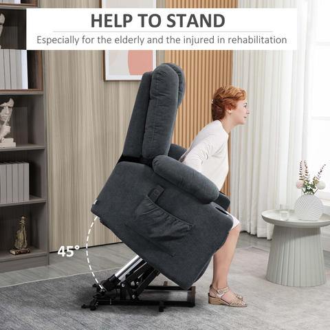 Riser and Recliner Chair w/ Remote, Lift Chair for the Elderly, Grey