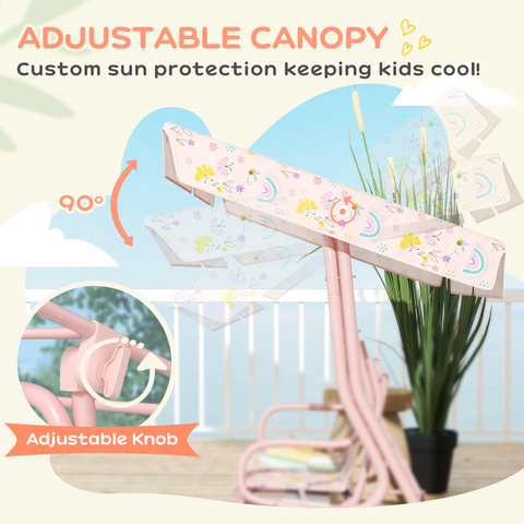 Rainbow Canopy Swing Seat - Safe & Fun Outdoor Play for Kids