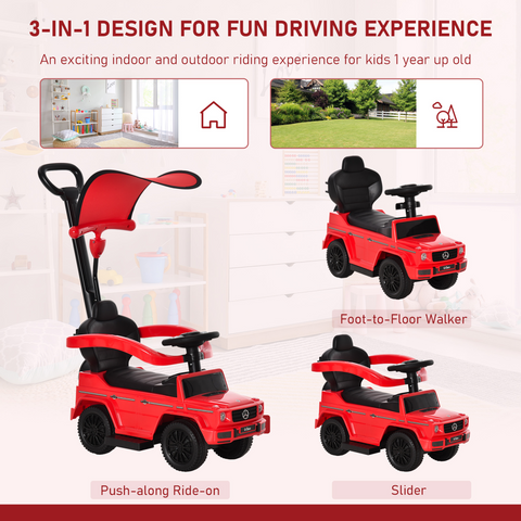 Benz G350 Ride-on Sliding Car Floor Slider Stroller Kids Vehicle, Red HOMCOM