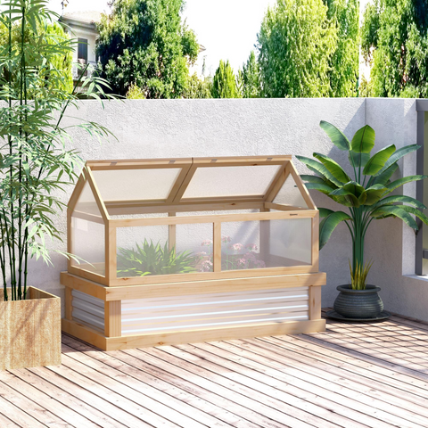 Raised Garden Flower Bed Kit with Greenhouse