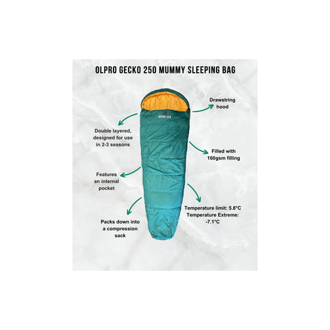 Gecko 250 Mummy Sleeping Bag