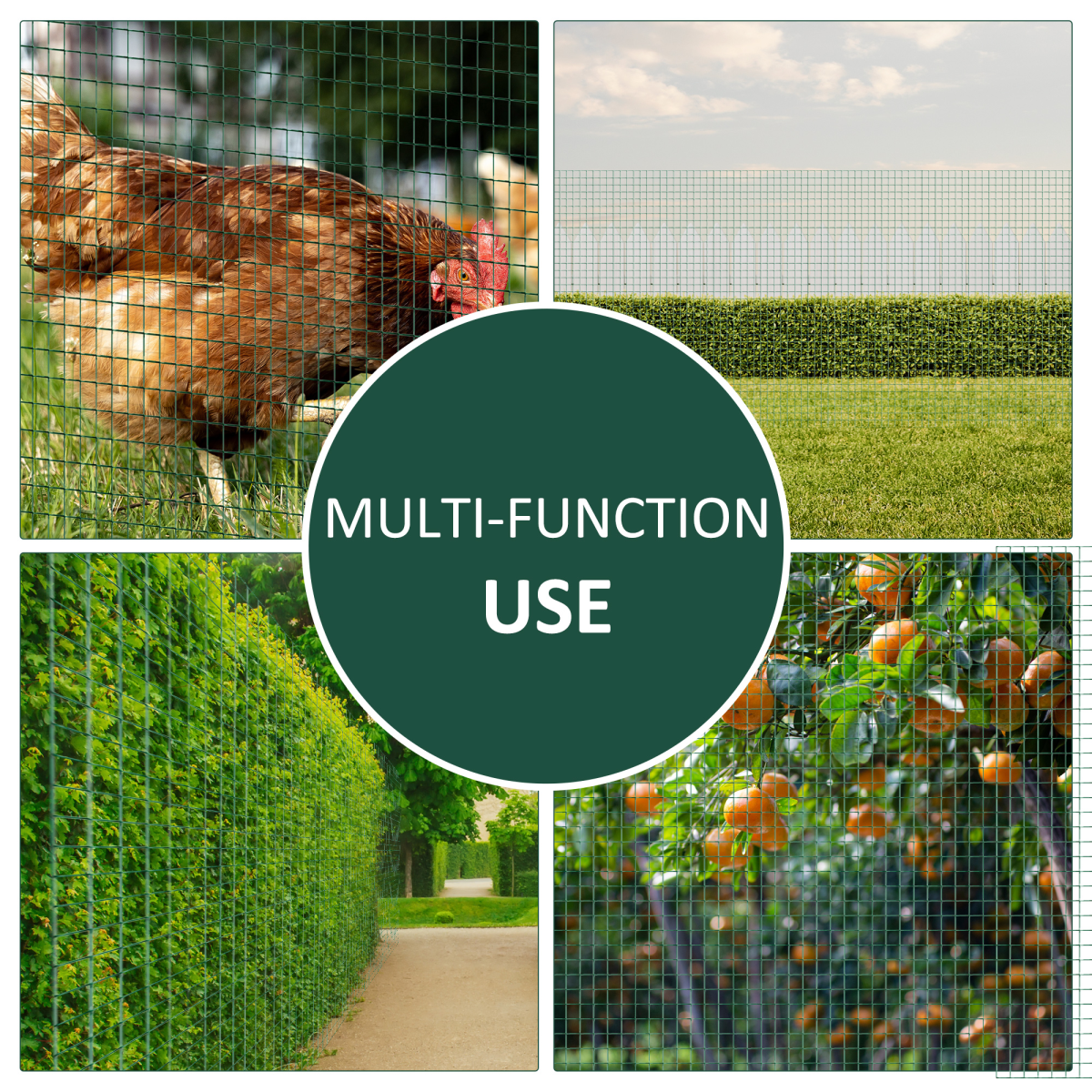 PVC Coated Welded Wire Mesh Chicken Poultry Aviary Fence Run Hutch Pet PawHut