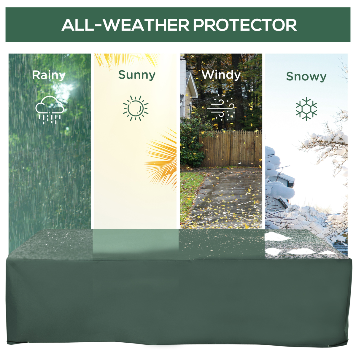 255x142cm Furniture Rectangular Sofa Set Cover Water UV Resistant Oxford Fabric