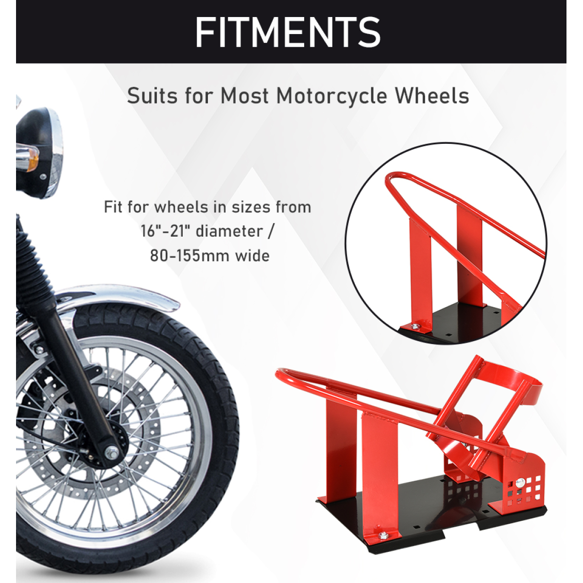 Motorcycle Wheel Chock 8-15.5 cm Metal Holder For Truck And Trailer HOMCOM
