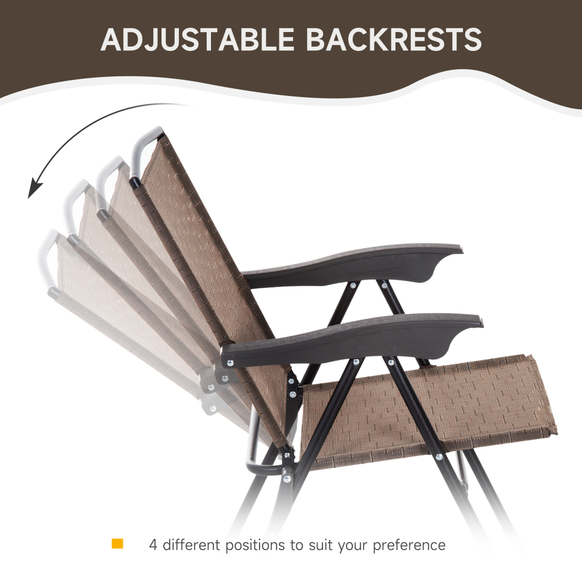 3 PCS Patio Furniture Bistro Set with Folding Chairs Tempered Glass Table Brown