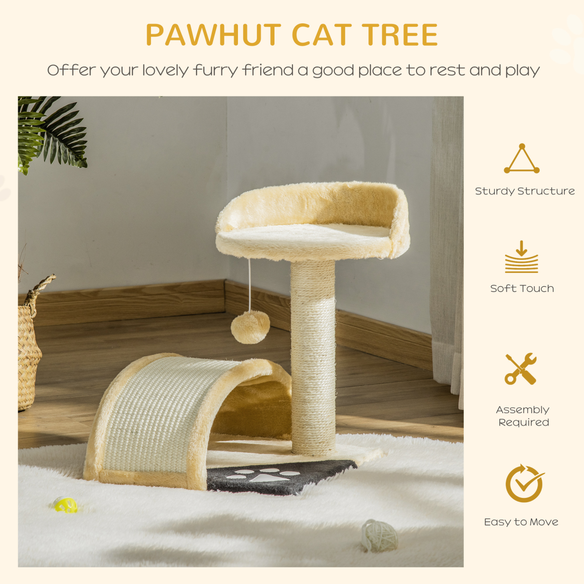 Cat Tree Kitten Scratching Scratcher Cosy Sisal Home Play Rest Activity Exercise