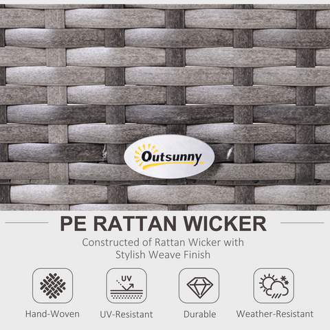 4-Seater Half Moon Shaped Rattan Outdoor Garden Furniture Set Grey
