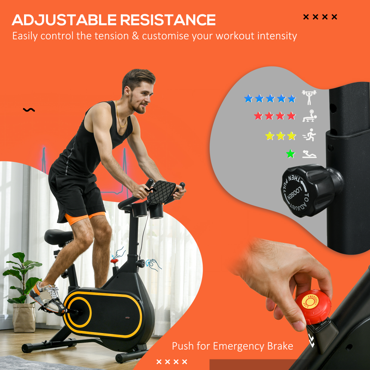SPORTNOW Exercise Bike Stationary Bike with LCD Display for Home Cardio Workout