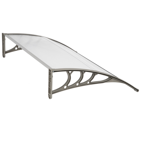 HT-120 x 80 Household Application Door & Window Rain Cover Eaves Canopy White & Gray Bracket