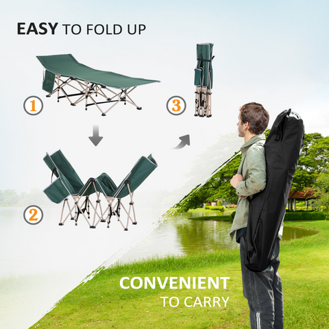Single Portable Outdoor Military Sleeping Bed Camping Cot Green Outsunny